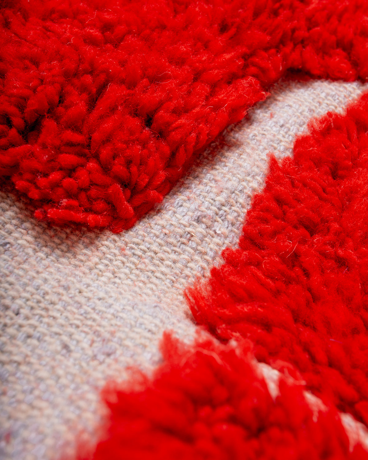 Modern, designer, handcrafted Berber rug from Morocco. Beniourain carpet with beautiful colours and patterns and fluffy wool texture.